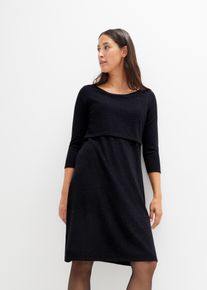 Robe 2en1 de grossesse et d'allaitement avec fil brillant - noir - taille 38/40 (S) - bonprix