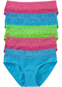 Lot de 5 slips à dentelle - bleu - taille 34/36 (XS) avec coton - bonprix