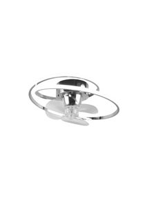Ventilateur de plafond Reality UMEA LED Chrome, 1 lumière, Télécommandes
