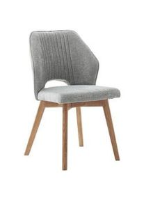 Livetastic Stuhl , Hellgrau , Holz, Textil , Esche , massiv , 48x92x60 cm , Holzmöbel, Sitzgelegenheiten Holz, Holzstühle