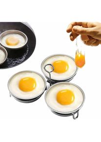 Ersandy - Pocheuse à œufs en acier inoxydable, fabricant d'œufs pochés parfaits, anneaux de cuiseur à œufs ronds pour outil de cuisson du