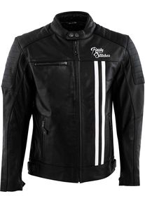 Rusty Stitches Cooper, giacca di pelle , colore: Nero/Bianco , dimensione: M