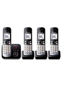 Panasonic KX-TG6824GB Schnurloses Telefon-Set mit Anrufbeantworter schwarz