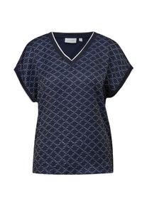 comma, comma casual identity Dames Blouse donkerblauw / wit XS