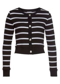 Lascana Dames Gebreid vest zwart / wit XS
