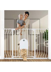 Barrière de sécurité enfant extensible Barrière d'escalier fermeture facile H.76 x l.75 - 111 cm max. blanc