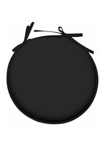 Retro - Galette de chaise noire ronde en polyester