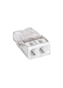 WAGO Bornier serre-fils, 0.5 2.5mm², Pôles - 2, Polycarbonate / Polyamide, Transparent / Blanc - 2273-202