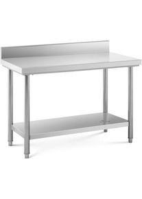 ROYAL CATERING Table Adossée Inox Avec Étagère Professionnelle Plan De Travail 12060 cm 137 kg