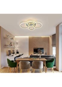 Comely - Plafonnier led Moderne, 60W Lustre de Plafond Design à 4 Anneaux, Lampe de Plafond en Acrylique bulle transparente , pour salon, chambre,