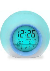 Ccykxa - Batterie de réveil numérique, réveil numérique avec affichage de la température de l'heure de l'alarme numérique led, alarme de voyage Snooze