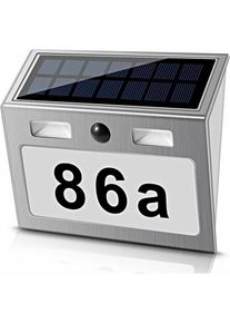 Tigrezy - Numéro de maison à éclairage solaire avec 7 led, numéro de maison solaire Lampe de numéro de maison solaire avec interrupteur crépusculaire