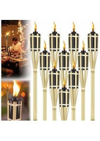 Yardin - Torches pour Jardin Extérieur Torche de Jardin en Bambou, Torches en Bambou 90 cm Torches à Huile Torche Décorative Extérieure, Lampe à