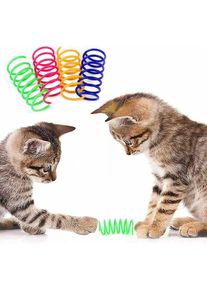 Ensemble de 4 jouets à ressort colorés pour chat, jouets interactifs pour chat, jouets de saut flexibles, jouets à mâcher pour chat