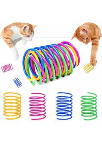 20pcs jouets pour chat, ressorts hélicoïdaux en plastique créatifs colorés, jouets à ressort hélicoïdal de nouveauté jouets pour animaux de compagnie