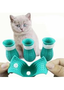 4 bottes anti-rayures pour pieds de chat, beauté en silicone et couvre-pieds de bain doux, chaussures de protection réglables pour griffes de chat,