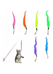 Linghhang - Ensemble de 6 accessoires de remplacement de jouets pour chats, couleurs aléatoires, ver à queue de fourrure pour chat de compagnie,