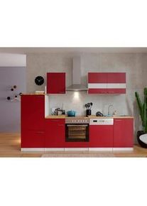 respekta Küchenblock , Rot , Metall , 2,1 Schubladen , seitenverkehrt montierbar, nur wie online abgebildet bestellbar , 280 cm , links aufbaubar, rechts aufbaubar , Küchen, Küchenblöcke, Küchenzeilen