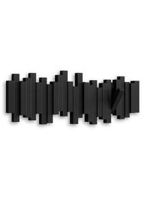Umbra Garderobenleiste , Schwarz , Kunststoff , 49x18x3 cm , Aufhängemöglichkeit , Garderobe, Garderobenhaken, Hakenleisten