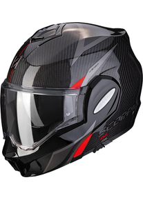Scorpion EXO-Tech Evo Carbon Top, modulaire helm , kleur: zwart/grijs/rood , maat: XS