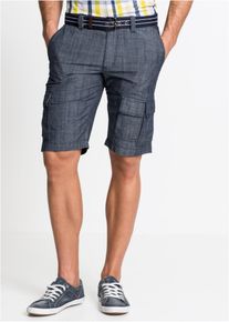 Loose Fit Cargo-Bermuda aus reiner Baumwolle, blau, Größe 48, 100% Baumwolle, bonprix
