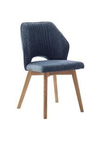 Livetastic Stuhl , Dunkelblau , Holz, Textil , Esche , massiv , 48x92x60 cm , Holzmöbel, Sitzgelegenheiten Holz, Holzstühle
