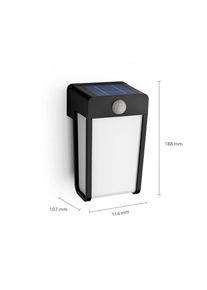 Philips LED-Solar-Wandleuchte Shroud, schwarz/opal, Sensor