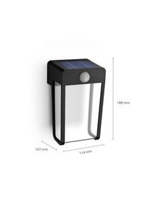 Philips LED-Solar-Wandleuchte Shroud, schwarz/klar, Sensor