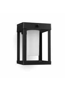 Philips LED-Solar-Wandlampe Camill, schwarz/weiß,14 x 14 cm