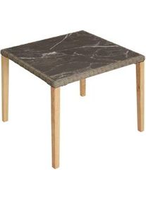 TecTake Tavolo in rattan Taranto 93,5 x 93,5 x 75 cm - naturale - 404803