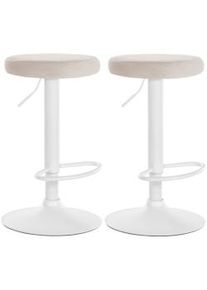 CLP Set di 2 sgabelli da bar Ponte in velluto bianco - crema