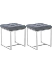 CLP Set di 2 sgabelli in acciaio inox Barci grigio