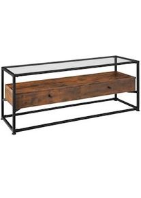TecTake Mueble bajo para televisor Maidenhead 121,5x41,5x50,5cm - Madera industrial oscura, rústica - 404692
