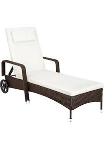 TecTake Tumbona de ratán con ruedas - mezcla marrón/Negro - 404586