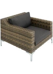 TecTake Pieza modular para conjunto de ratán Villanova sillón - antracita-jaspeado - 404418