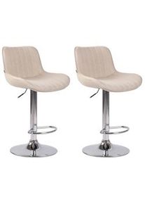 CLP Set di 2 sgabelli da bar Lentini in tessuto crema