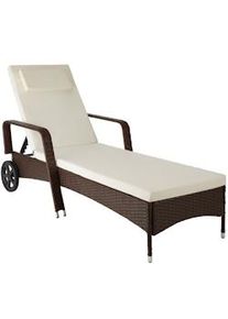 TecTake lettino prendisole Cassis in alluminio e rattan - marrone misto - 404240