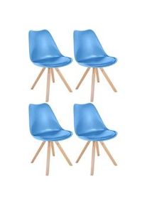 CLP Set di 4 sedie Sofia Struttura quadrata Plastic azzurro