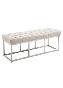 CLP Panca AMUN in tessuto e acciaio inox crema