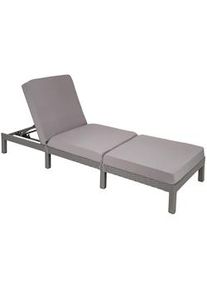 TecTake Tumbona de polirratán SOFIA - gris - 402308