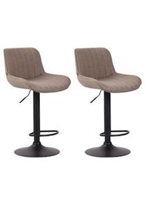 CLP Set di 2 sgabelli da bar Lentini in tessuto taupe