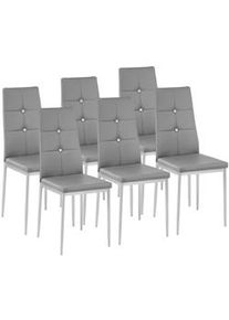 TecTake Sillas de comedor Julien - gris, Juego de 6 - 402542