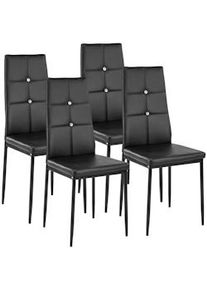 TecTake Sillas de comedor Julien - negro, Juego de 4 - 402545