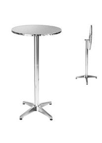 TecTake Tavolo da bistrot in alluminio Ø 60 cm, pieghevole e regolabile in altezza - 5,8 cm - 401489