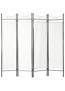 TecTake Biombo Paravent 180x160x2,5cm - blanco - 401660