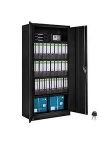 TecTake Armario archivador con 5 alturas 40x80x180cm - negro - 404378