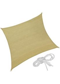 TecTake Toldo de polietileno con forma cuadrada, beige - 540 x 540 cm - 402607