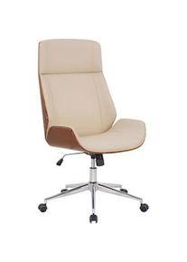 CLP Sedia studio scrivania Varel In similpelle walnuss/creme