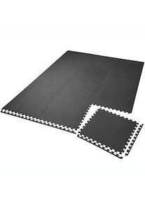 tectake Conjunto de esteras de protección de 12 piezas - negro - 402255