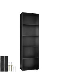 TecTake Estantería LEXI 5 compartimentos 60x30x190cm - negro - 404138